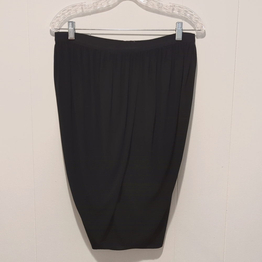 EUC Lanvin beautifully draped black skirt cocktail formal casual 42